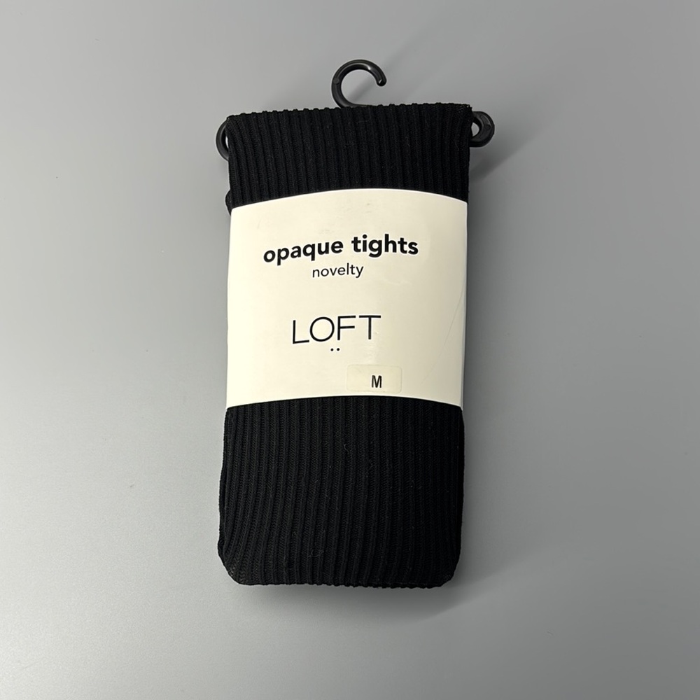 NWT‎ LOFT Black Opaque Tights Size Medium Style: 284047